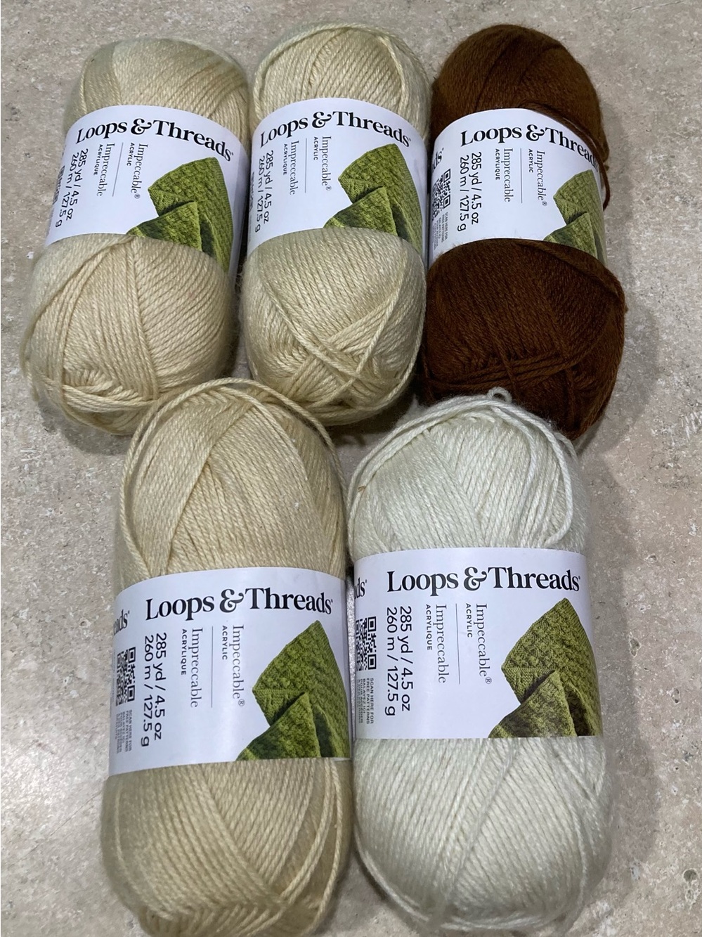 Loops & Threads Yarn Bundle - Creams and Brown